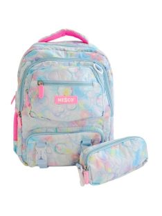  Раница МESCO с 2 отделения вътрешен и 2 външни джоба, 1 заден джоб с цип, 2 странични джоба с несесер, 44х30х18 см, Светло   син