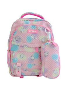   Раница МESCO с 2 отделения вътрешен и 2 външни джоба, 1 заден джоб с цип, 2 странични джоба с несесер, 44х30х18 см, Роз