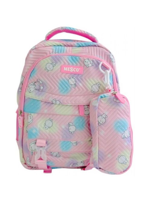 Раница МESCO с 2 отделения вътрешен и 2 външни джоба, 1 заден джоб с цип, 2 странични джоба с несесер, 44х30х18 см, Роз