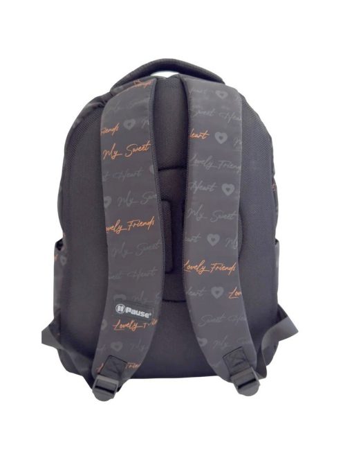 Раница PAUSE с 1 отделение с вътрешен джоб за лоптоп, 2 външни джоба с цип и 2 странични джоба, С мек анатомичен гръб, 41х30х17 см, Черен