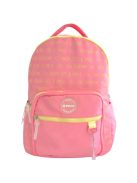 Раница PAUSE с 2 отделения с вътрешен джоб за лоптоп, 2 външни джоба с цип и 2 странични джоба, С мек анатомичен гръб и плюшена играчка, 41х30х17 см, Роз