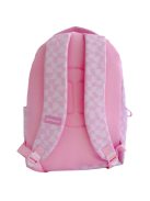 Раница PAUSE с 2 отделения с вътрешен джоб за лоптоп, 2 външни джоба с цип и 2 странични джоба, С мек анатомичен гръб и плюшена играчка, 41х30х17 см, Розов/Жълт