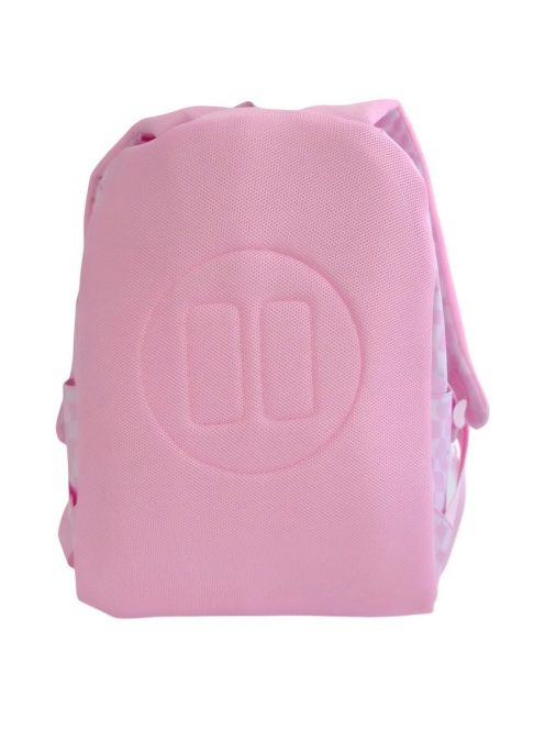 Раница PAUSE с 2 отделения с вътрешен джоб за лоптоп, 2 външни джоба с цип и 2 странични джоба, С мек анатомичен гръб и плюшена играчка, 41х30х17 см, Розов/Жълт