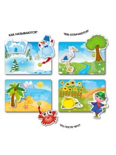   Детска игра с велкро лепенки "Годишните сезони",  18,7x18,7x4,5 см