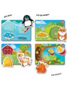 Детска игра с велкро лепенки "Къщички кой къде живее и какво яде" ,  18,7x18,7x4,5 см