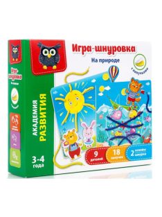   Детска игра с велкро лепенки и връзки Природата, 18x21x5 см, 