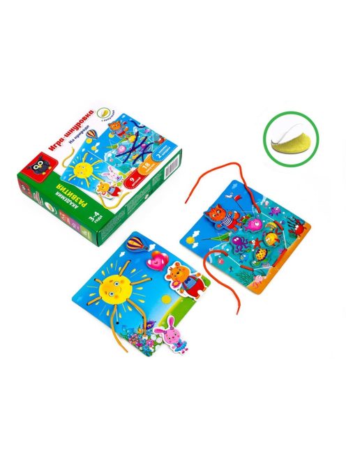 Детска игра с велкро лепенки и връзки Природата, 18x21x5 см, 