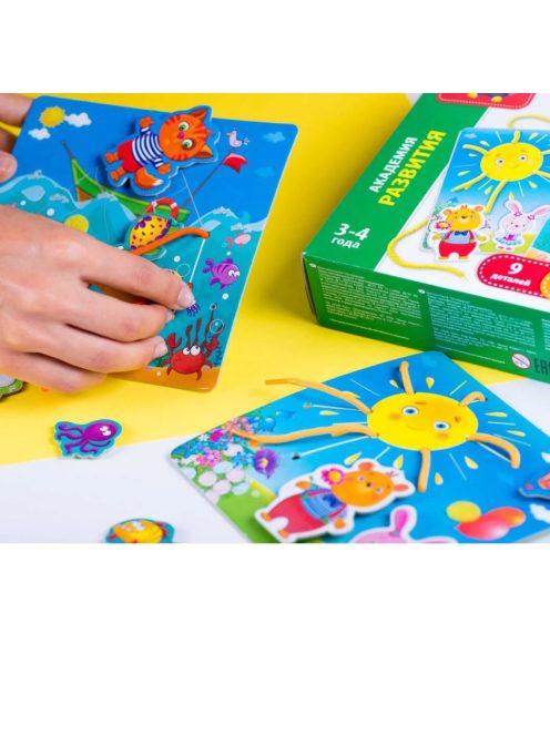 Детска игра с велкро лепенки и връзки Природата, 18x21x5 см, 