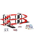  Детски паркинг - гараж Heroes на 3 нива и 2 писти, 3 колички, Болница, Голям 44х38х7 см, 3+ години