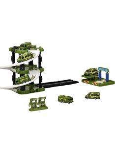   Детски паркинг - гараж Heroes на 3 нива, 2 колички , Боенна база, 35х27х7 см, 3+ години