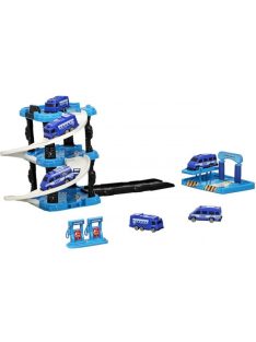   Детски паркинг - гараж Heroes на 3 нива и 3 колички, Полицейски участък, 35 х 27 х 7 см, 3+ години