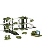 Детски паркинг - гараж Heroes на 3 нива и 2 писти, 3 колички, Военна база, Голям 44х38х7 см, 3+ години