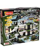 Детски паркинг - гараж Heroes на 3 нива и 2 писти, 3 колички, Военна база, Голям 44х38х7 см, 3+ години