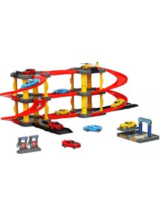   Детски паркинг - гараж Heroes на 3 нива и 2 писти, 3 колички, Голям 44х38х7 см, 3+ години