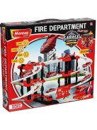 Детски паркинг - гараж Heroes на 3 нива и 2 писти, 3 колички, Пожарникарска станция, Голям 44х38х7 см, 3+ години