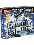 Детски паркинг - гараж Heroes на 3 нива и 2 писти, 3 колички, Полицейска станция, Голям 44х38х7 см, 3+ години