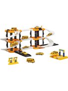 Детски паркинг - гараж Heroes на 3 нива и 2 писти, 3 колички, Строителна площадка, Голям 44х38х7 см, 3+ години