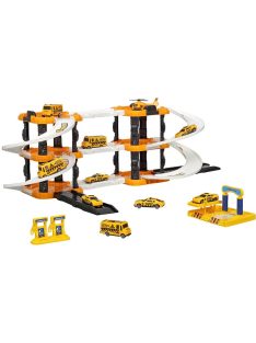   Детски паркинг - гараж Heroes на 3 нива и 2 писти, 3 колички, Строителна площадка, Голям 44х38х7 см, 3+ години