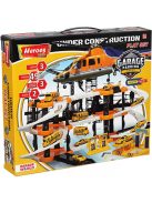 Детски паркинг - гараж Heroes на 3 нива и 2 писти, 3 колички, Строителна площадка, Голям 44х38х7 см, 3+ години