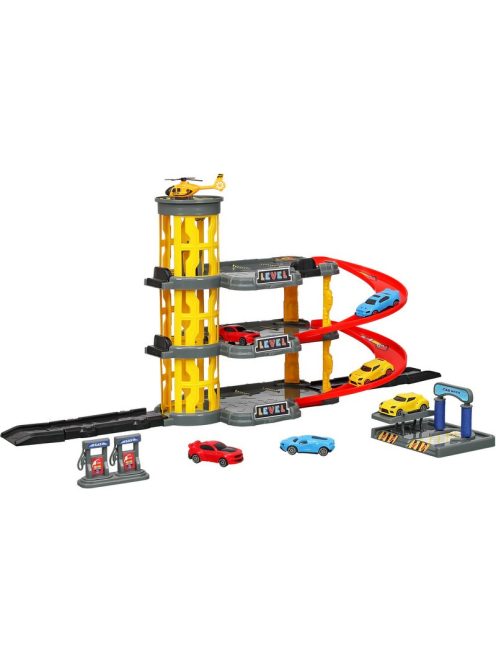 Детски паркинг - гараж Heroes на 4 нива, 3 големи площадки и асансьор, 44х32х7 см, 3+ години