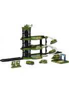 Детски паркинг - гараж Heroes на 4 нива, 3 големи площадки и асансьор, Военна база, 44х32х7 см, 3+ години