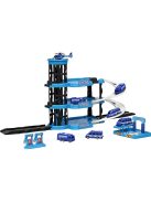 Детски паркинг - гараж Heroes на 4 нива, 3 големи площадки и асансьор, Полицейски участък, 44х32х7 см, 3+ години