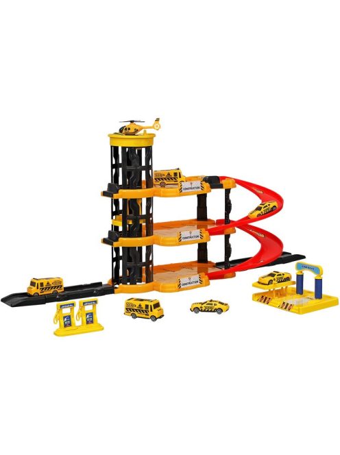 Детски паркинг - гараж Heroes на 4 нива, 3 големи площадки и асансьор, Строителен обект, 44х32х7 см, 3+ години