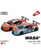 Метална кола 1:24 Audi R8 LMS с дизайн на WASA, Звук и светлини, отваряеми врати, преден капак и багажник