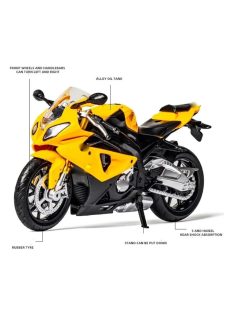   Метален мотор 1:18 YAMAHA YZF-R1 с амортисьори, Жълт/Черен