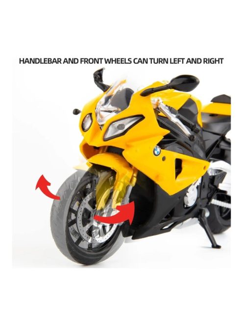 Метален мотор 1:18 YAMAHA YZF-R1 с амортисьори, Жълт/Черен