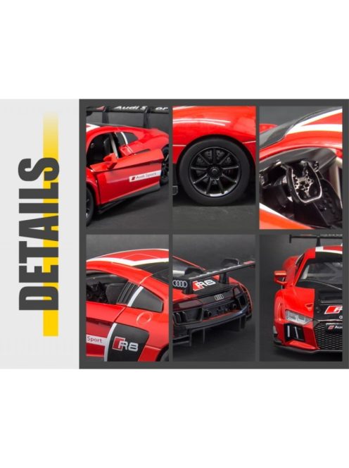 Метална кола 1:24 Audi R8 LMS с отваряеми врати преден капак и багажник