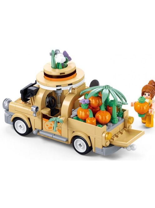 Конструктор Sluban Girl's Dream: Пикап с Плодове (292 ч.) с 3 фигурки, 38х24х7 см