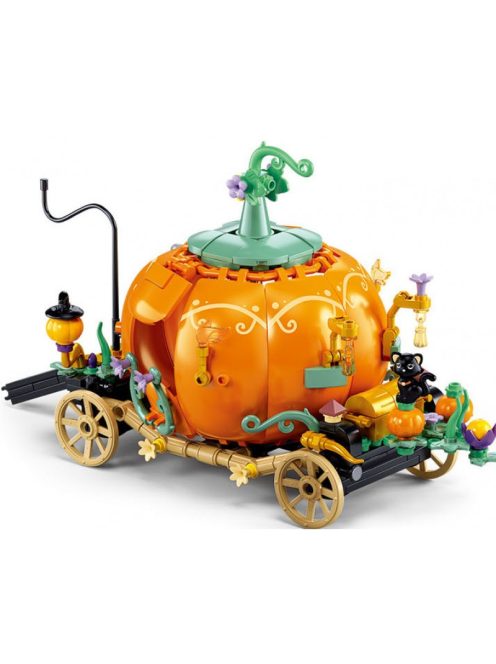 Конструктор Sluban Girl's Dream: Каретата Тиква на Пепеляшка с кончета (320 ч.) с 4 фигурки, 38х29х7 см