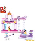 Конструктор Sluban Girl's Dream: Рок сцена (176 ч.) с 4 фигурки, 33х24х6 см