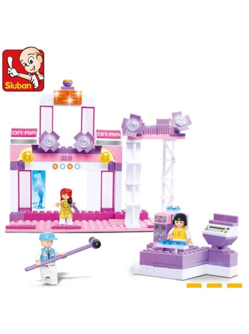 Конструктор Sluban Girl's Dream: Рок сцена (176 ч.) с 4 фигурки, 33х24х6 см