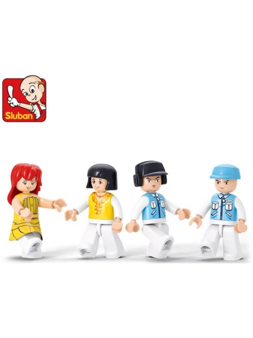 Конструктор Sluban Girl's Dream: Рок сцена (176 ч.) с 4 фигурки, 33х24х6 см