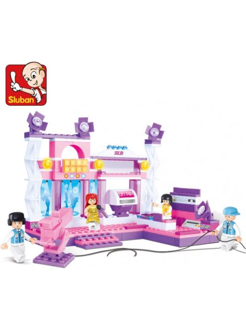 Конструктор Sluban Girl's Dream: Рок сцена (176 ч.) с 4 фигурки, 33х24х6 см