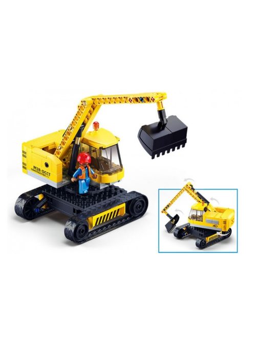 Конструктор Sluban Сити Верижен Багер 152 ел. и 1 фигурка, 29х24х6 см, 860667