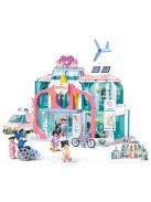 Конструктор Sluban Girl's Dream: Болница с линейка с движение чрез издърпване назад (668 ел.) с 7 фигурки, 52х38х8 см