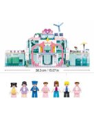 Конструктор Sluban Girl's Dream: Болница с линейка с движение чрез издърпване назад (668 ел.) с 7 фигурки, 52х38х8 см