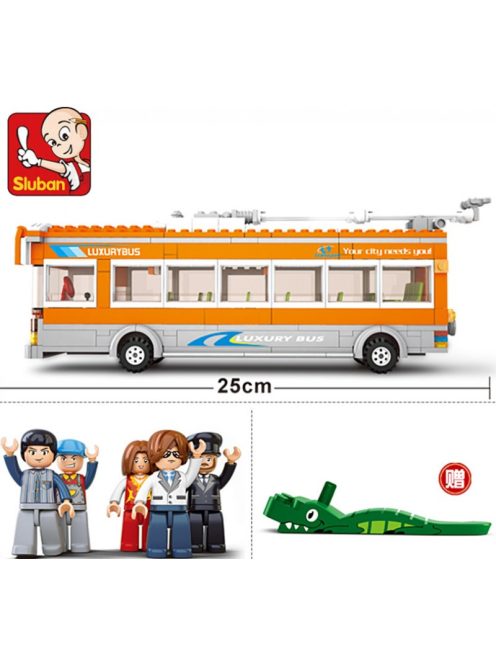 Конструктор Sluban Сити тролейбус 465 ел. с 5 фигурки 48х29х7