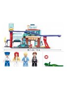 Конструктор Sluban Сити Метрополис Магазин за ел. коли и зарядна станция 402 ел. с 5 фигурки, 48х29х7 см