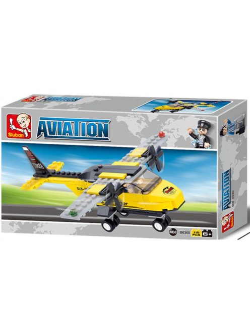 конструктор Sluban АвиацияТренировъчен Хеликоптер 110 ел. с 1 фигурка 24х14х5