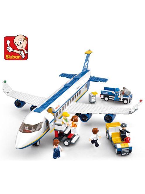 Конструктор Sluban Авиация Въздушен автобус 463 ел. с 7 фигурки 43х33х7