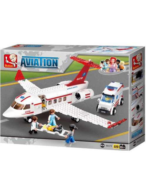 Конструктор Sluban Авиация Самолет Въздушна Линейка 335 ел. с 4 фигурки 38х29х7