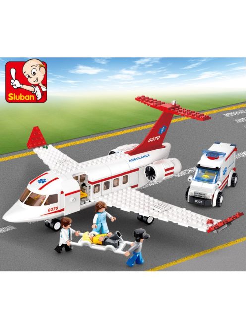 Конструктор Sluban Авиация Самолет Въздушна Линейка 335 ел. с 4 фигурки 38х29х7