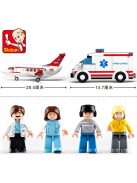 Конструктор Sluban Авиация Самолет Въздушна Линейка 335 ел. с 4 фигурки 38х29х7