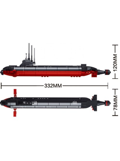 конструктор Sluban Армия Атомна подводница със стойка 193 ел. 29х22х6