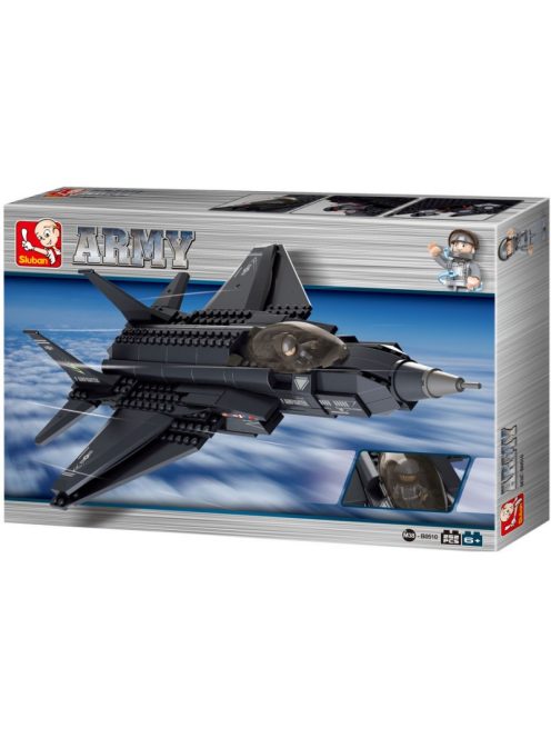 конструктор Sluban Армия Изстребител Светкавицата с 1 фигурка 252 ел. 43х29х7