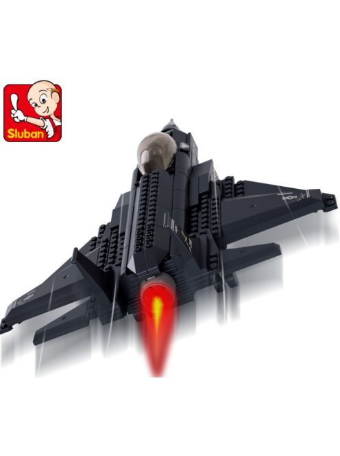 конструктор Sluban Армия Изстребител Светкавицата с 1 фигурка 252 ел. 43х29х7